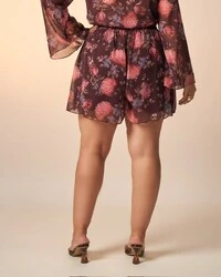 blusa chiffon celeste floral kayla