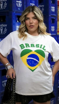 t shirt coracao brasil malha algodao