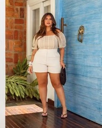 pre venda shorts alfaiataria sarjado isabela mr fr