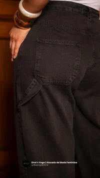 Pre venda calca jeans barrel black divas