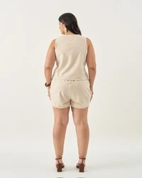 conjunto alfaitaria colete + shorts quebela