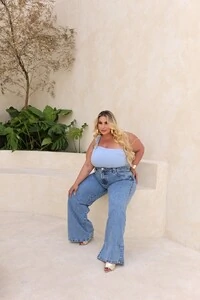 calca widleg azul jeans karol liso f