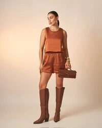 shorts acetinado poliester melissa kayla