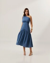 vestido midi colise algodao quebela