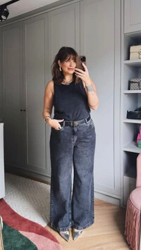 Calca jeans widleg black femina izzat