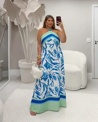 Pre venda vestido salinas longo floral duas