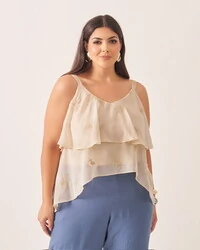 Blusa regata jabour cibele crepe kayla