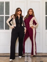 Pre venda Conjunto bicolor moletinho bomber mr fr