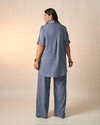 camisa nalu viscose e linho kayla