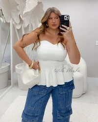 blusa peplum tricot modal planet provador