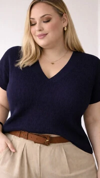 Blusa decote v tricot planet