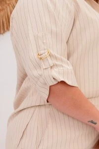 Conjunto listras alfaiataria camisa e saia predil