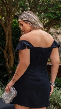 pre venda vestido curto detalhe cut out alfa marrant mr fr
