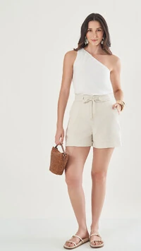 blusa um ombro viscose quebela