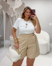 Pre venda shorts bermuda alfaiataria fivela duas