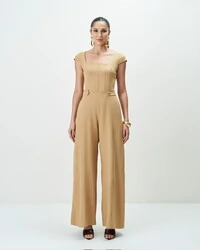 macacao decote quadrado com recortes em alfaiataria e forro quebela