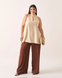 regata alongada em viscose gola alta kayla