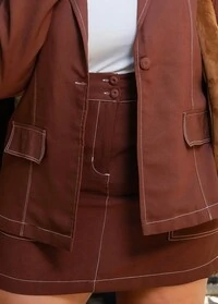 Pre venda Shorts saia alfaiataria pesponto mr fr