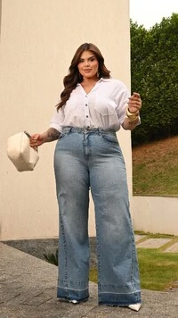 pre venda calca wideleg jeans divas