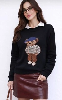 Pre venda blusa tricot bear ursinho planet SLIM