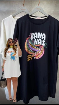 vestido camisetao com silk 100% algodao lore