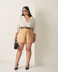 camisa listrada tricoline quebela