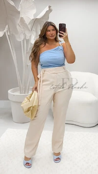 blusa canelada um ombro com fivela organica brunah