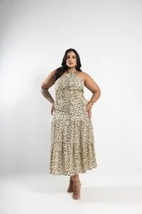 pre venda saia longa animal print elegance crepe italy