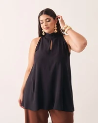 regata alongada em viscose gola alta kayla