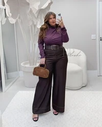 calca reta sarjada prespontada provador