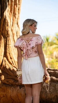 blusa cigana estampada floral com elastano e jabour divas