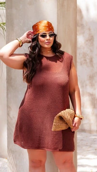 vestido tricot curto planet