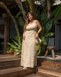 Pre venda vestido longo bordado lasie mr fr
