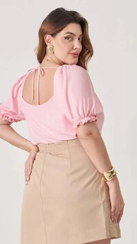 Blusa botao princesa nina viscose upper