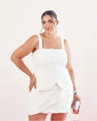 Blusa alfaiataria com botoes bolso fake Bell kayla