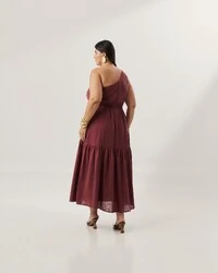 vestido midi colise algodao quebela