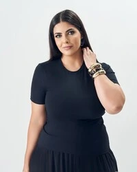 blusa t shirt baby look algodao quebela