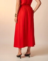 saia viscose e linho clea midi kayla