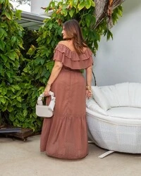 pre venda vestido longo poa fabiola mr fr