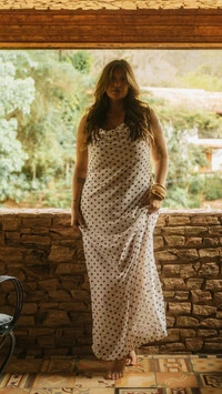 vestido longo tule poa collab kayla