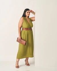 vestido decote transpassado classica quebela