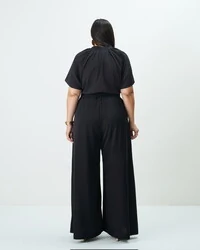 blusa com franzidos crepe quebela