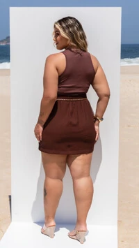 pre venda saia shorts embutido alfaiataria sarjado mr fr