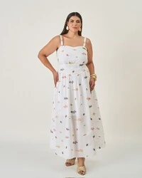 vestido algodao com bordado faity kayla