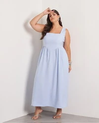 Vestido decote quadrado alfa viscose kayla