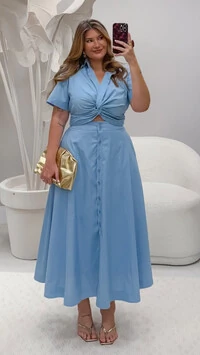 Vestido nozinho tricoline com elastano quebela