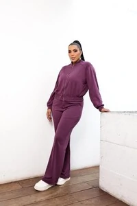 calca reta soft moletinho com amarracao frontal upper