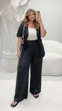 conjunto tricot solo kimono+ calca com forro embutido planet