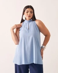 regata alongada em viscose gola alta kayla