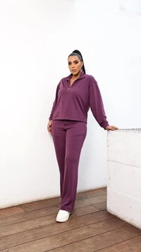 calca reta soft moletinho com amarracao frontal upper